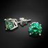 Sudraba auskari "Junona (Green)" ar Swarovski Zirconia Pure Brilliance kristāliem